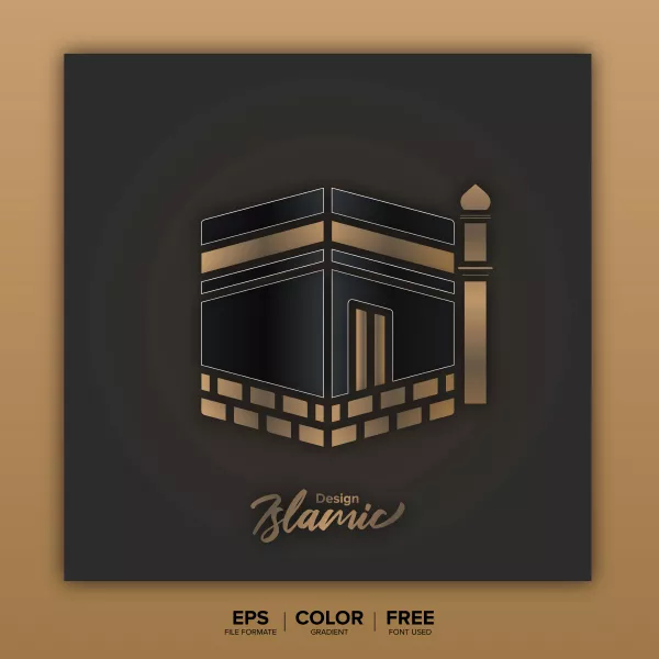 وکتور پس زمینه سه بعدی کعبه