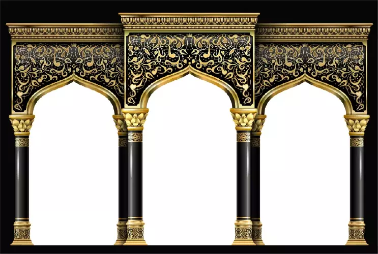 وکتور درگاه و ورودی ساختمان لوکس طلایی شماره پنج