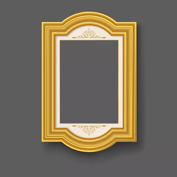 وکتور قاب عکس طلایی شماره نه