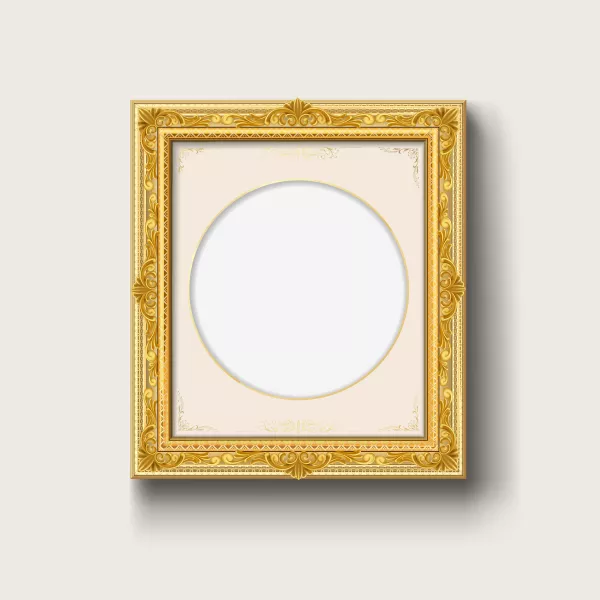 وکتور قاب عکس طلایی شماره شانزده