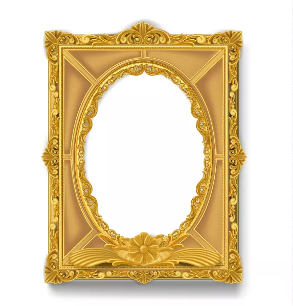 وکتور قاب عکس تزئینی طلایی