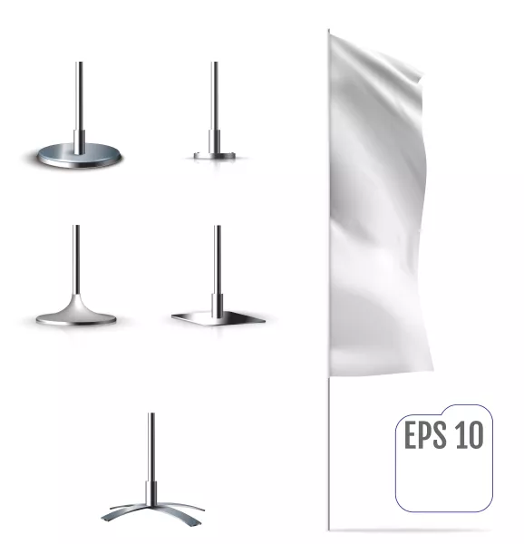 وکتور ست پرچم های سفید شماره دو