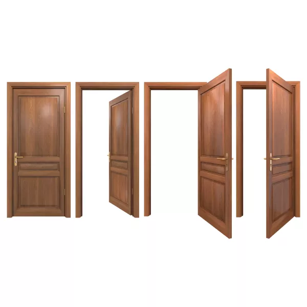وکتور درب های چوبی باز و بسته واقع بینانه