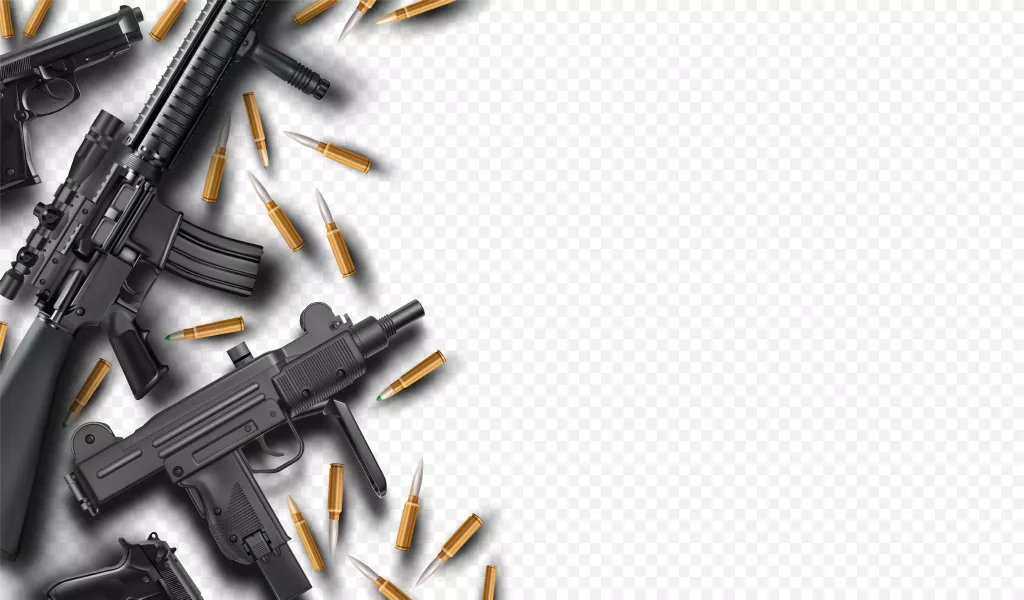 وکتور پس زمینه گلوله ها و اسلحه