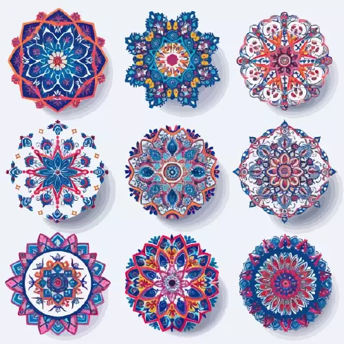 وکتور ست طراحی های سنتی و هنری ماندالا