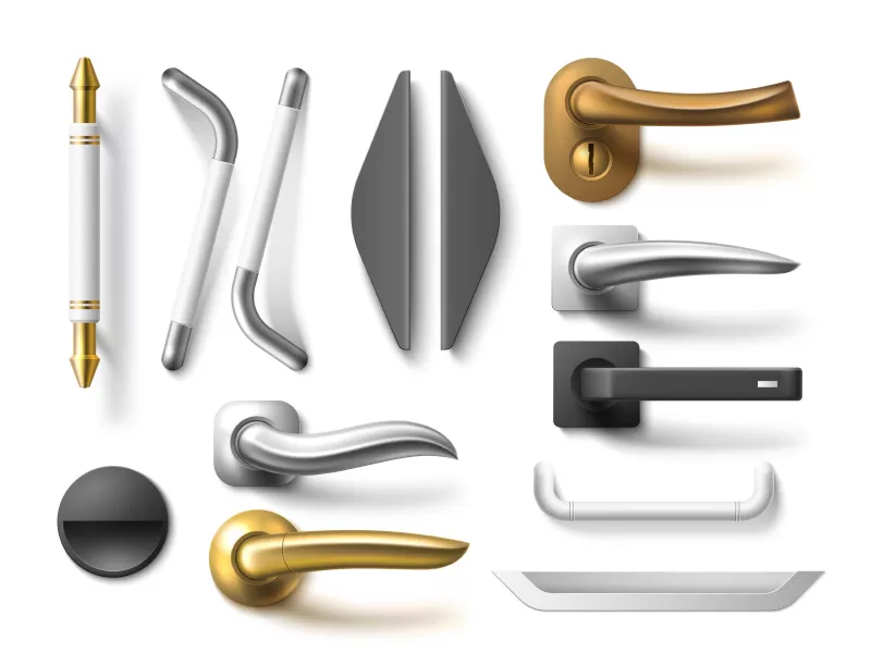 وکتور ست دستگیره های درب فلزی