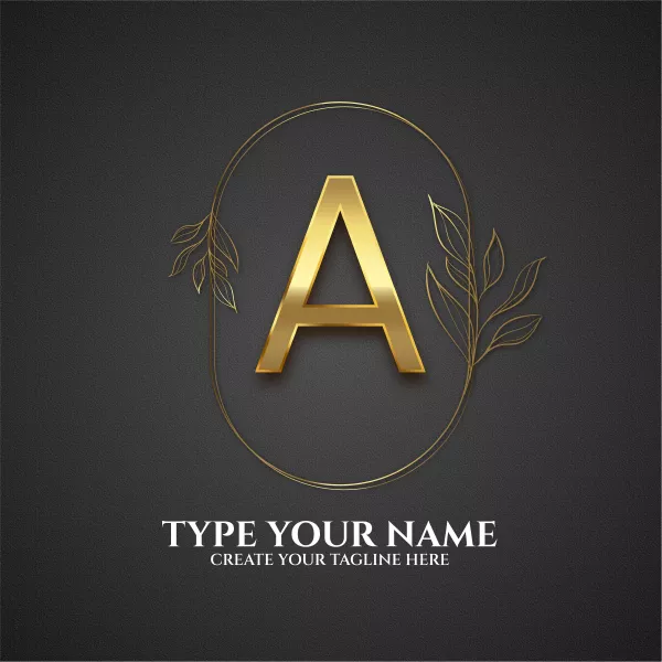 وکتور لوگو طلایی لوکس حرف انگلیسی