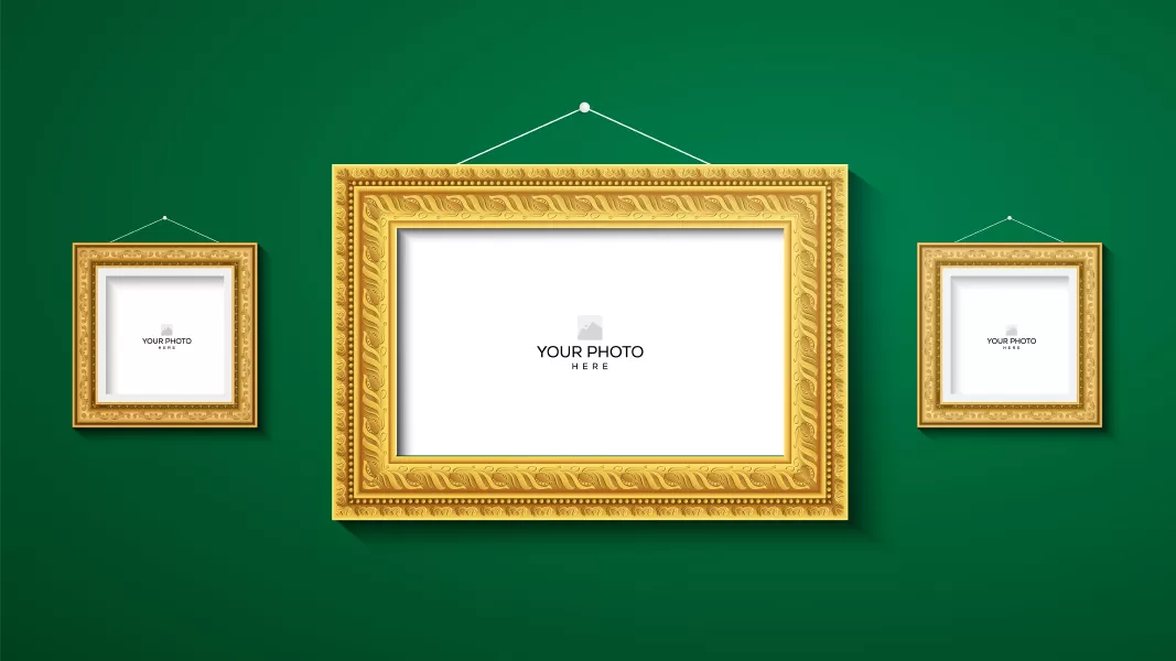 وکتور ست قاب عکس طلایی