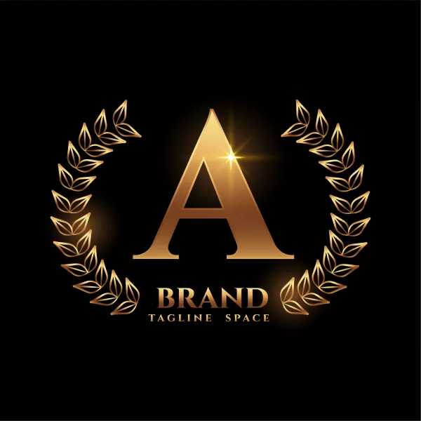 وکتور لوگو لوکس طلایی حرف انگلیسی شماره دو