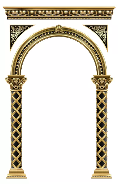 وکتور ورودی ساختمان طلایی تزئینی