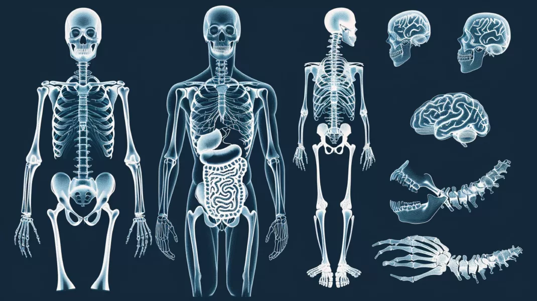 وکتور پزشکی اسکلت بدن نسان و عکس برداری
