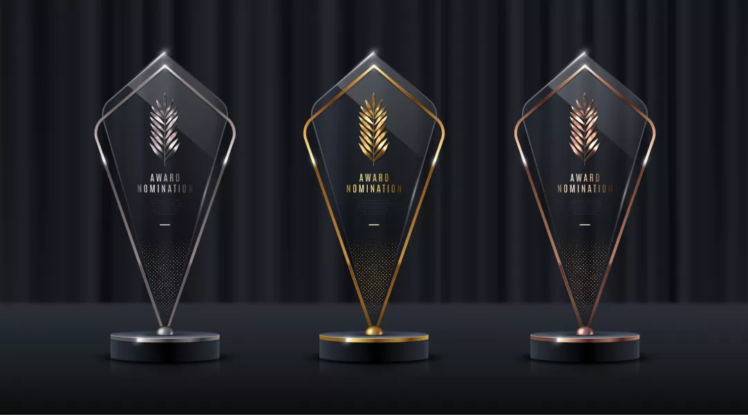 وکتور جایزه شیشه ای شماره یک