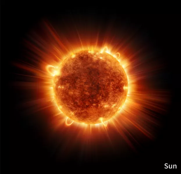 وکتور طراحی خورشید و فضا