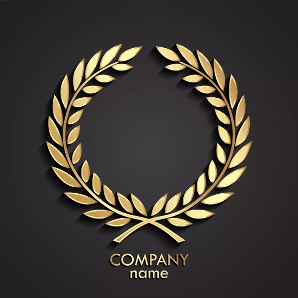 وکتور لوگو طلایی لوکس طرح یونان باستان