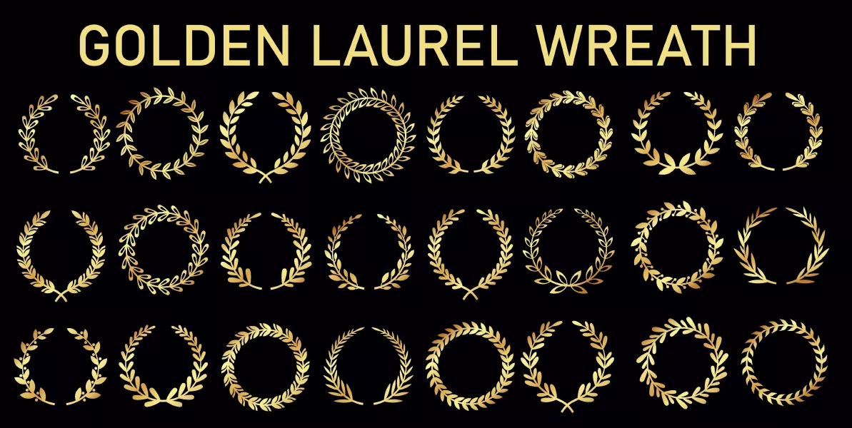 وکتور کلکسیون المان های طراحی لوکس طلایی