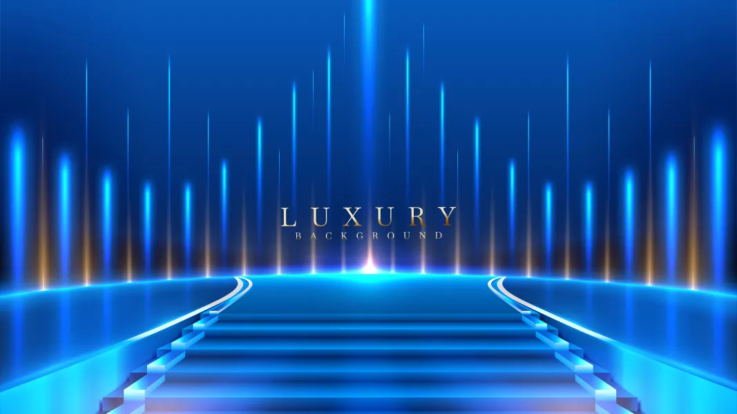 وکتور پس زمینه لوکس و استیج آبی رنگ