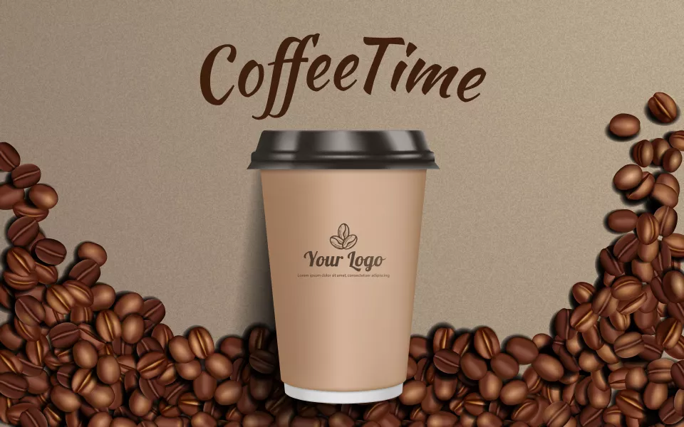 وکتور واقع بینانه نوشیدنی قهوه