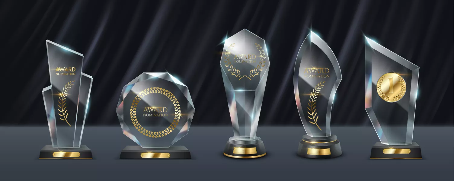 وکتور جایزه و تقدیر شیشه ای شماره دو