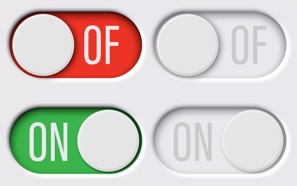 وکتور دکمه خروج سوئیچ روشن و خاموش