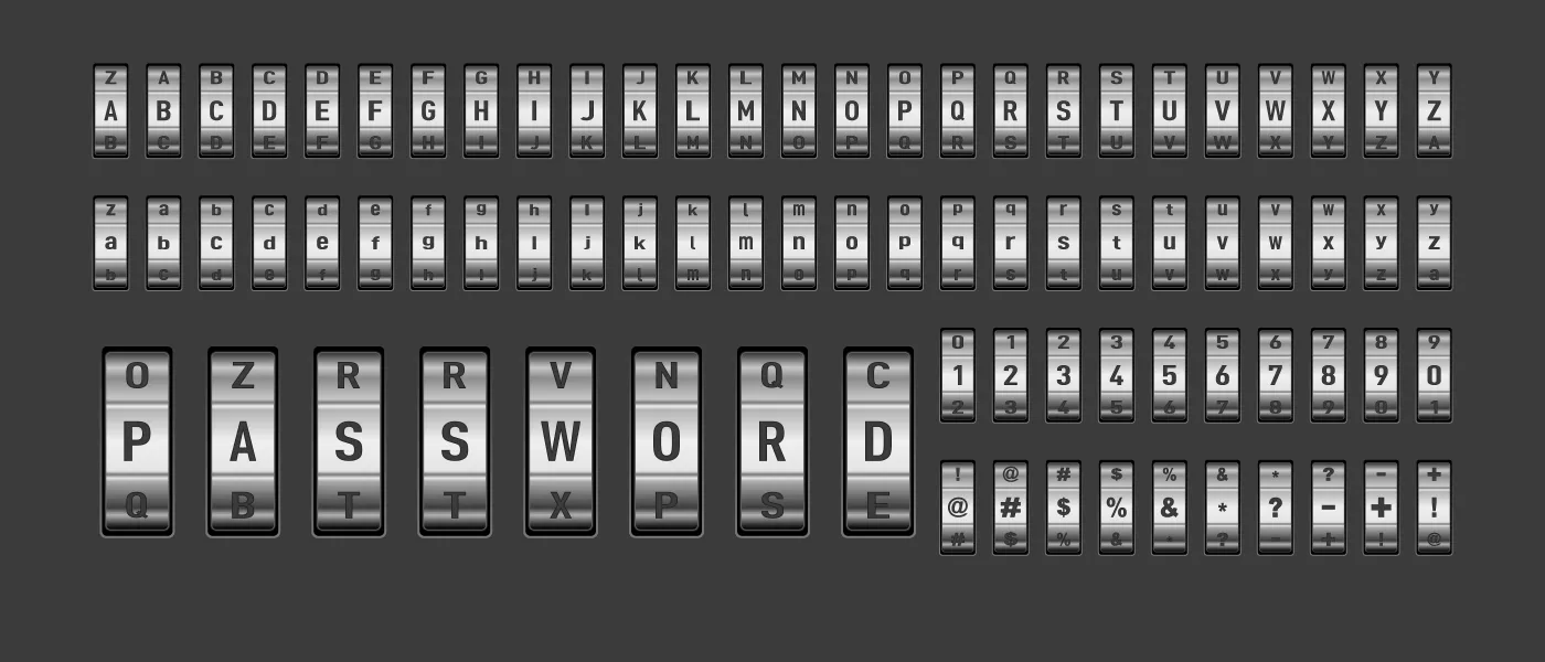 وکتور فونت انگلیسی فلزی