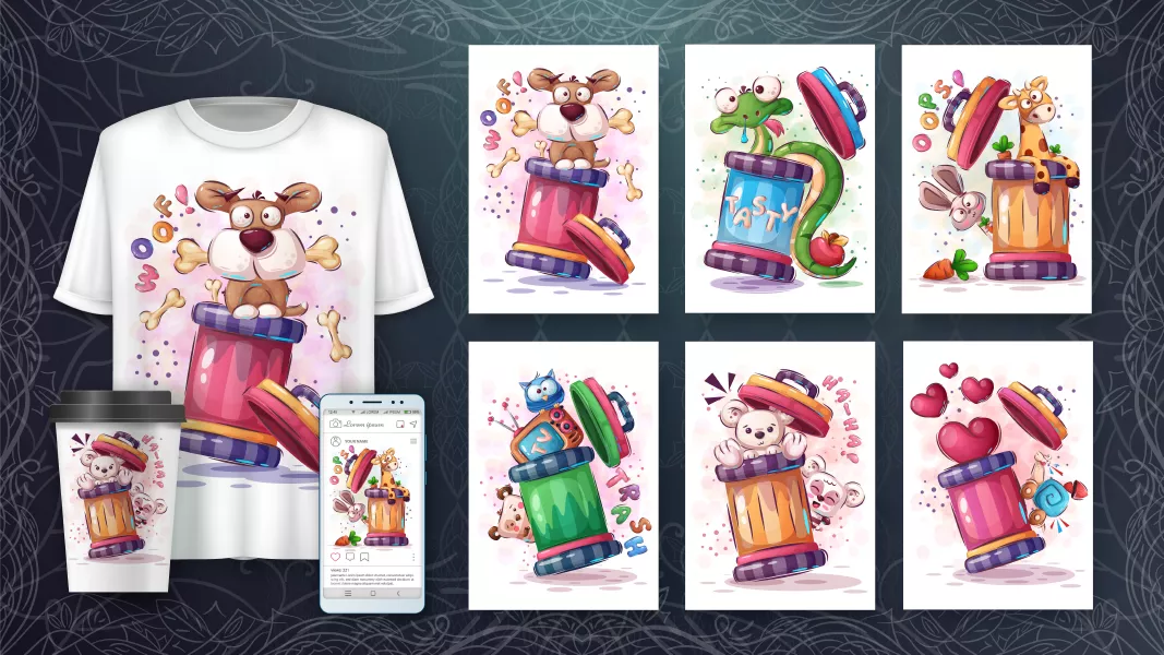 وکتور کلکسیون طراحی کارتونی شماره چهار