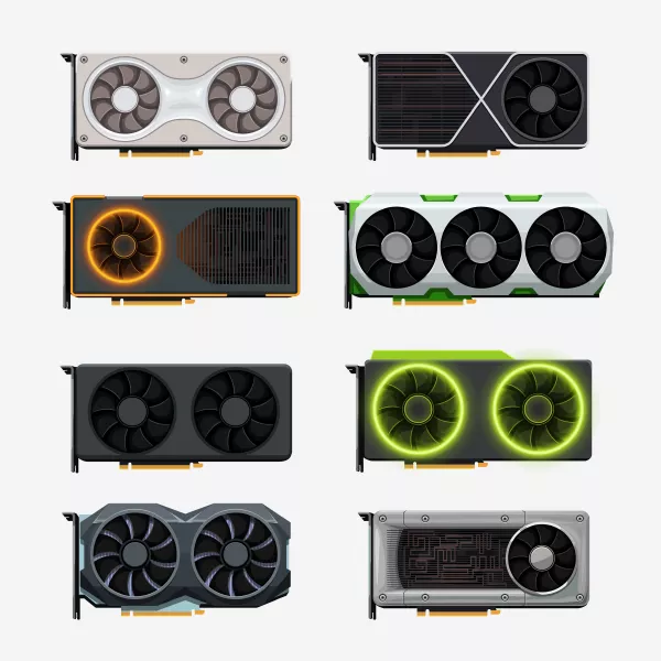 وکتور کارت گرافیک کامپیوتر شماره دو