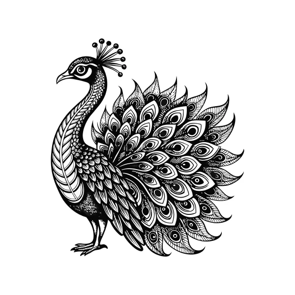 وکتور نقاشی و رنگ آمیزی طاووس