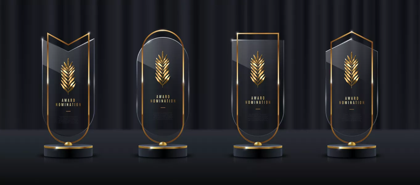 وکتور جایزه و تقدیر شیشه ای شماره چهار