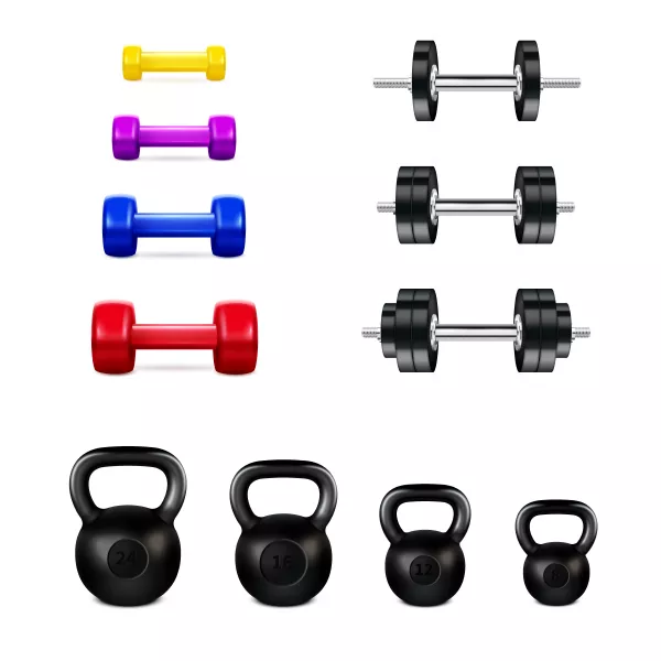 وکتور ورزشی دمبل و وزنه شماره پنج