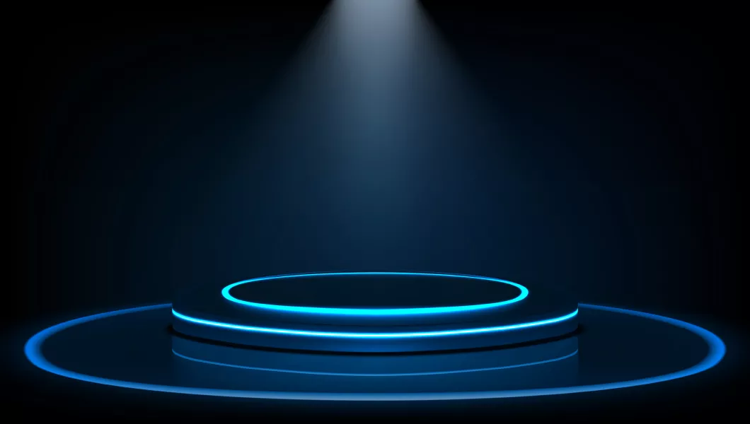 وکتور پس زمینه و استیج مدرن آبی رنگ