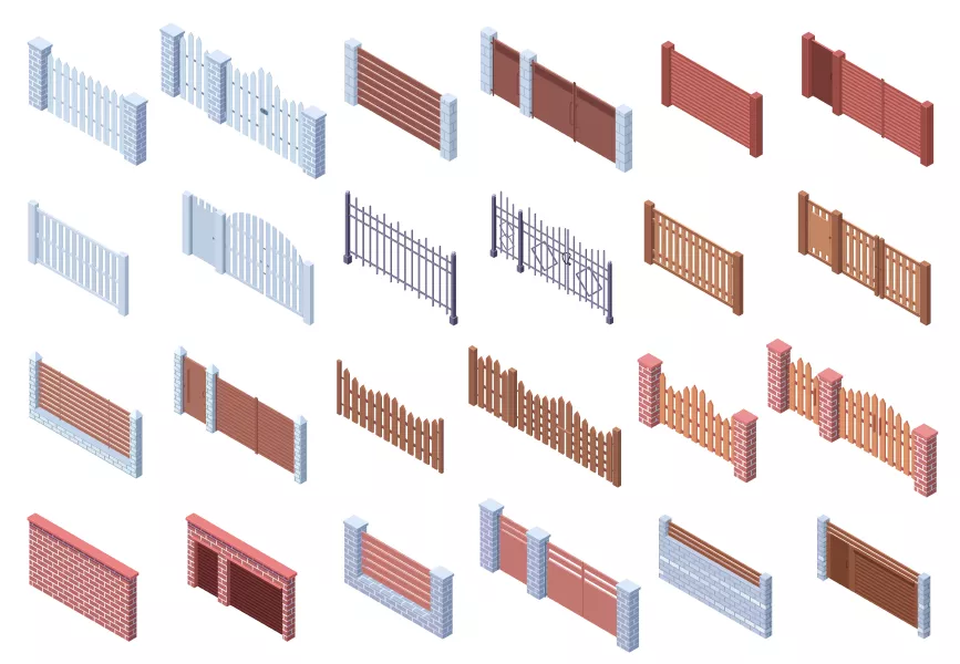 وکتور حصار و دیوار ایزومتریک شماره یک