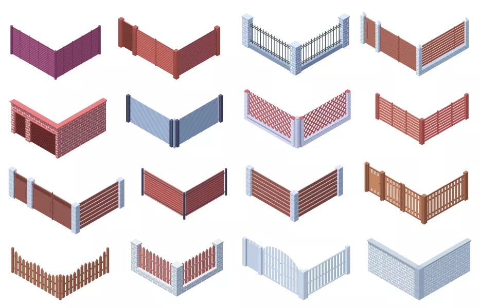 وکتور حصار و دیوار ایزومتریک شماره دو