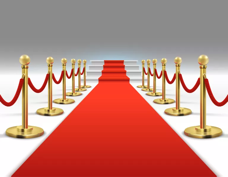 وکتور فرش قرمز و استیج لوکس