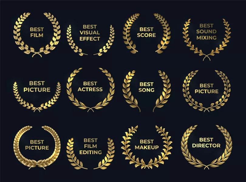 وکتور ست المان طراحی لوگو طلایی