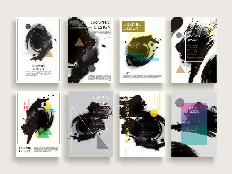 وکتور قالب آماده مدرن سفید و سیاه