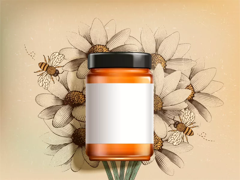 وکتور بسته بندی عسل و مواد غذایی