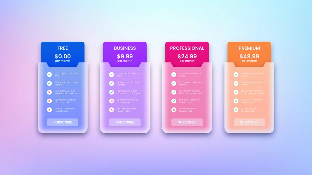 وکتور المان طراحی پلن اشتراک سایت شیشه ای