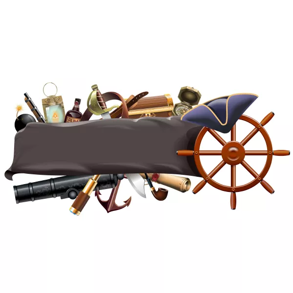 وکتور بنر طرح کشتی و دزد دریایی