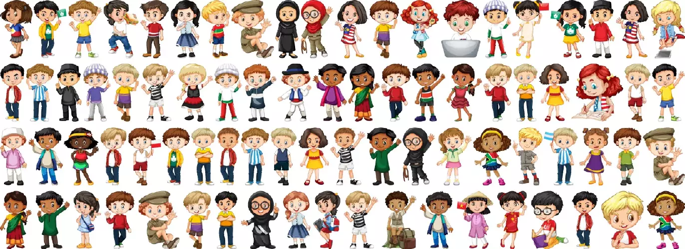 وکتور کلکسیون کاراکتر های کارتونی