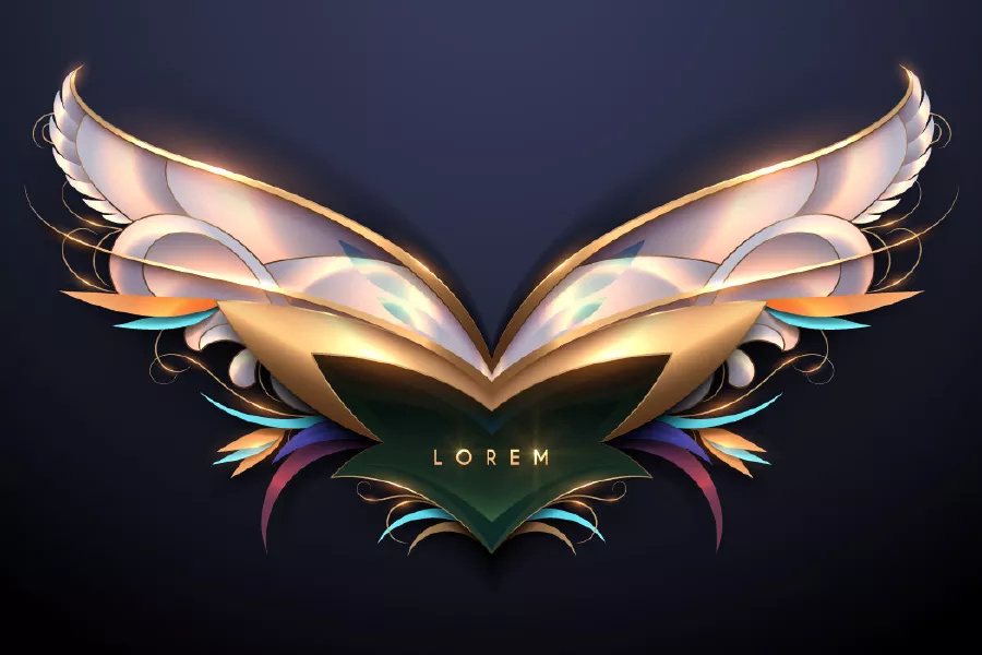 وکتور پس زمینه لوکس طلایی طرح بال