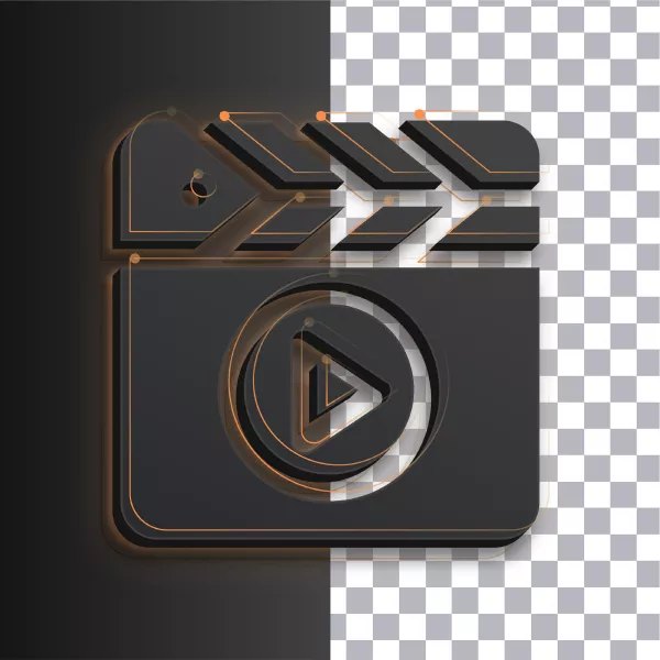 وکتور آیکون سه بعدی فیلم و سینما