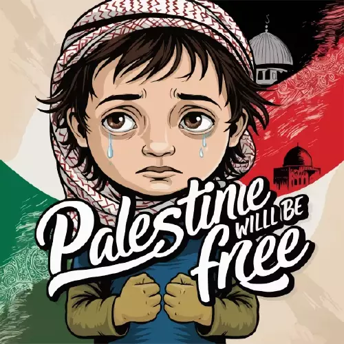 وکتور طراحی و نقاشی شخصیت خردسال فلسطینی