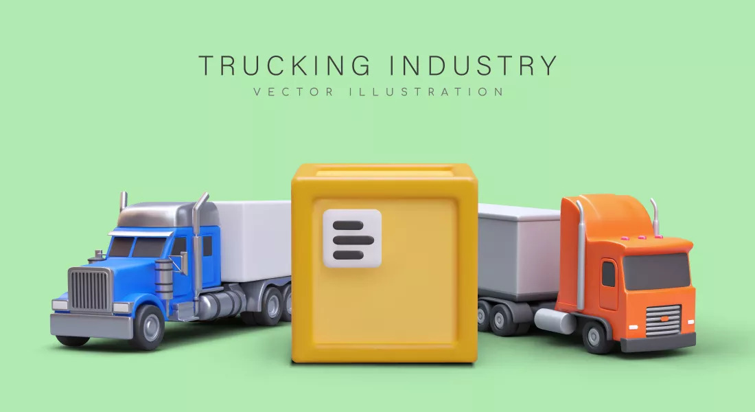 وکتور سه بعدی تریلی و حمل و نقل