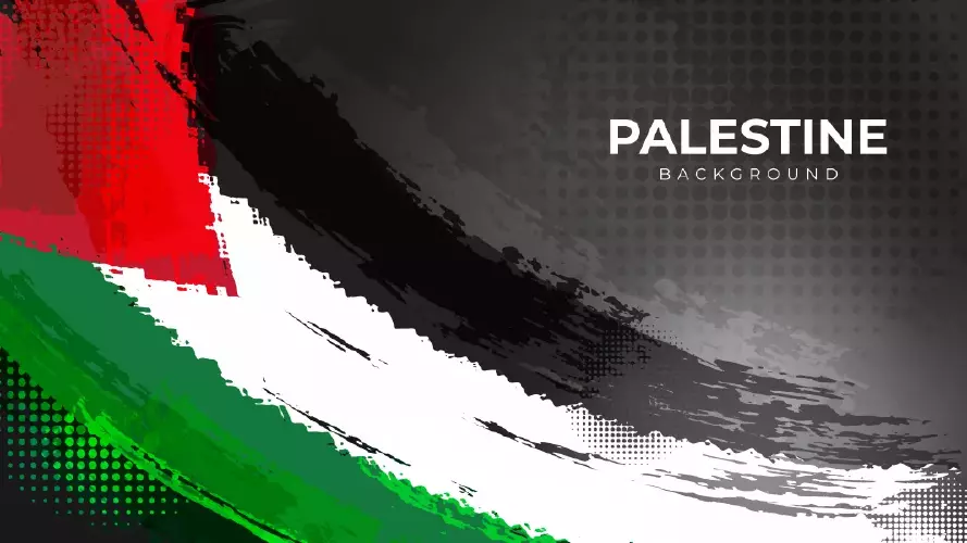 وکتور پس زمینه پرچم فلسطین نقاشی با رنگ