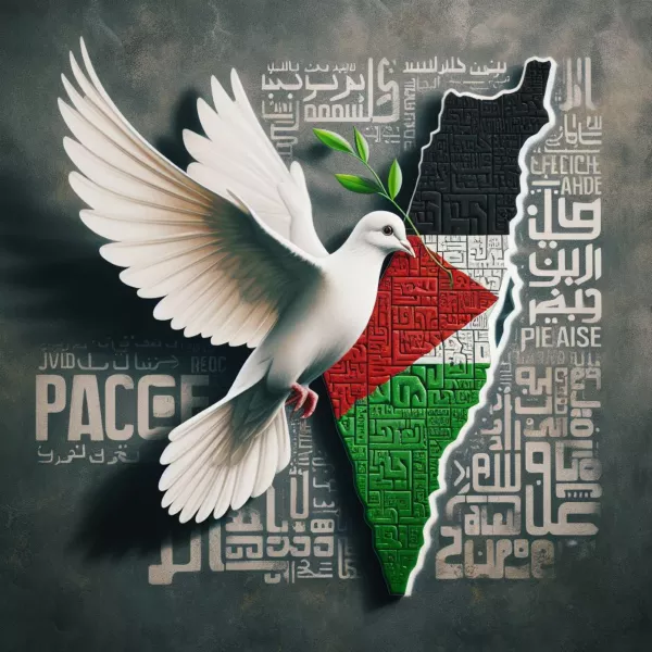 وکتور طراحی کبوتر و نقشه فلسطین