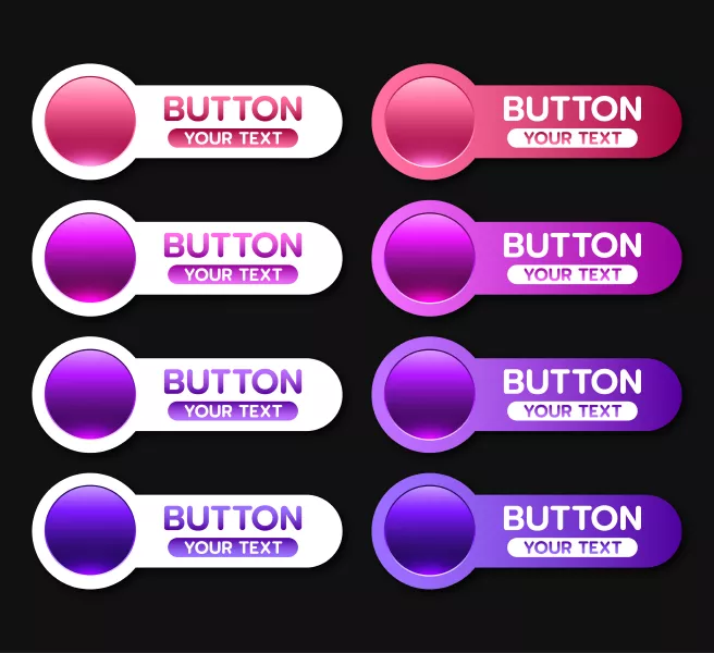 وکتور دکمه های سفید و بنفش