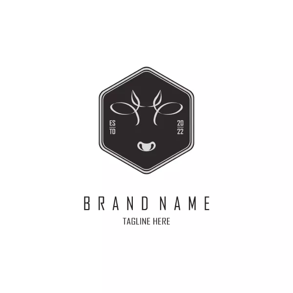 وکتور لوگو مفهومی گاو