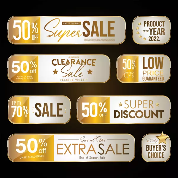 وکتور ست لیبل و المان طراحی لوکس شماره دو