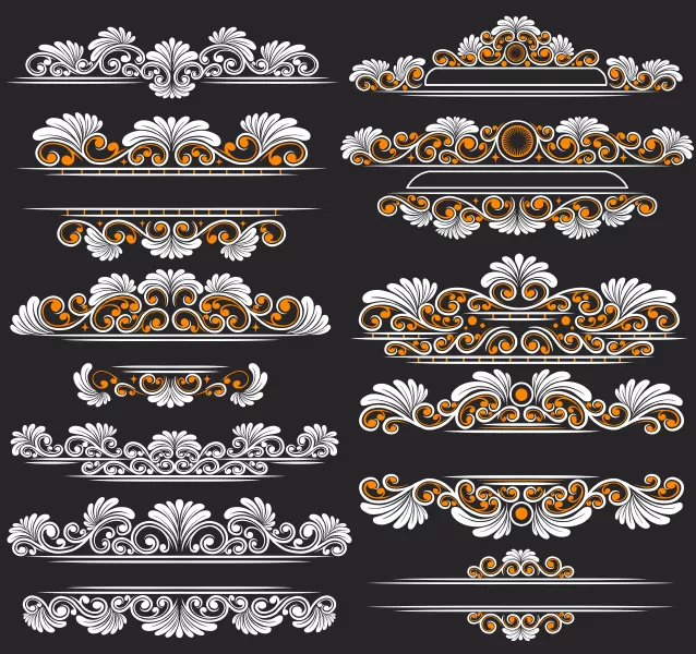وکتور ست المان های تزئینی سنتی شماره دو