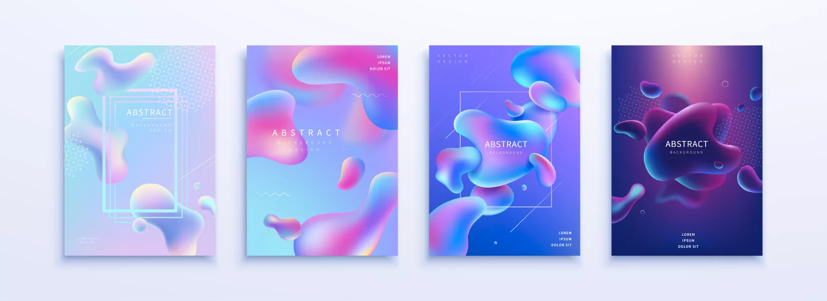 وکتور قالب آماده گرادیان سه بعدی رنگارنگ